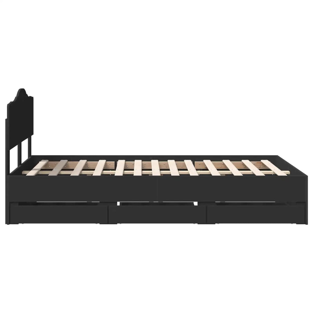 Struttura del letto-Giroletto Nero 120 x 190 cm Legno Ingegnerizzato 825116