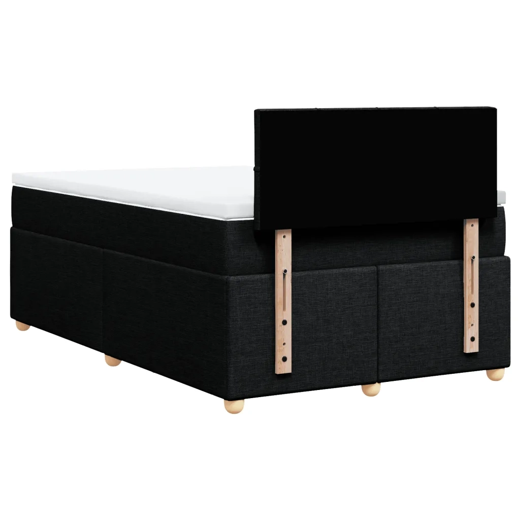 Giroletto a Molle con Materasso Nero 120x190 cm in Tessuto