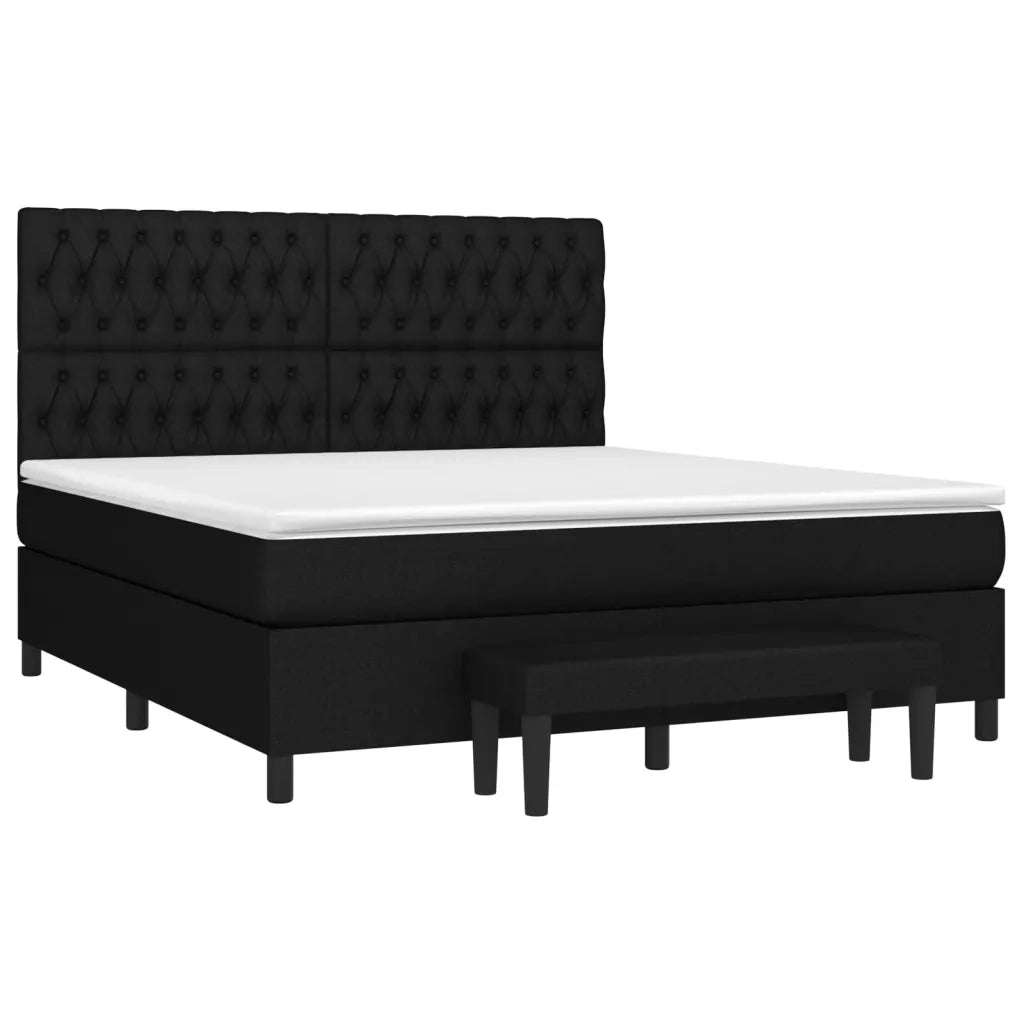 Giroletto a Molle con Materasso Nero 180x200 cm in Tessuto