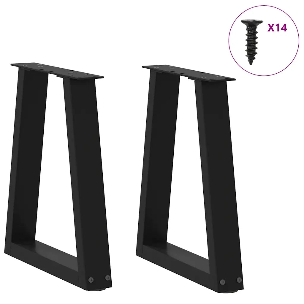 vidaXL Gambe per Tavolino da Caffè a Forma di V 2 pz Nere 38x(42-43,3) cm Acciaio