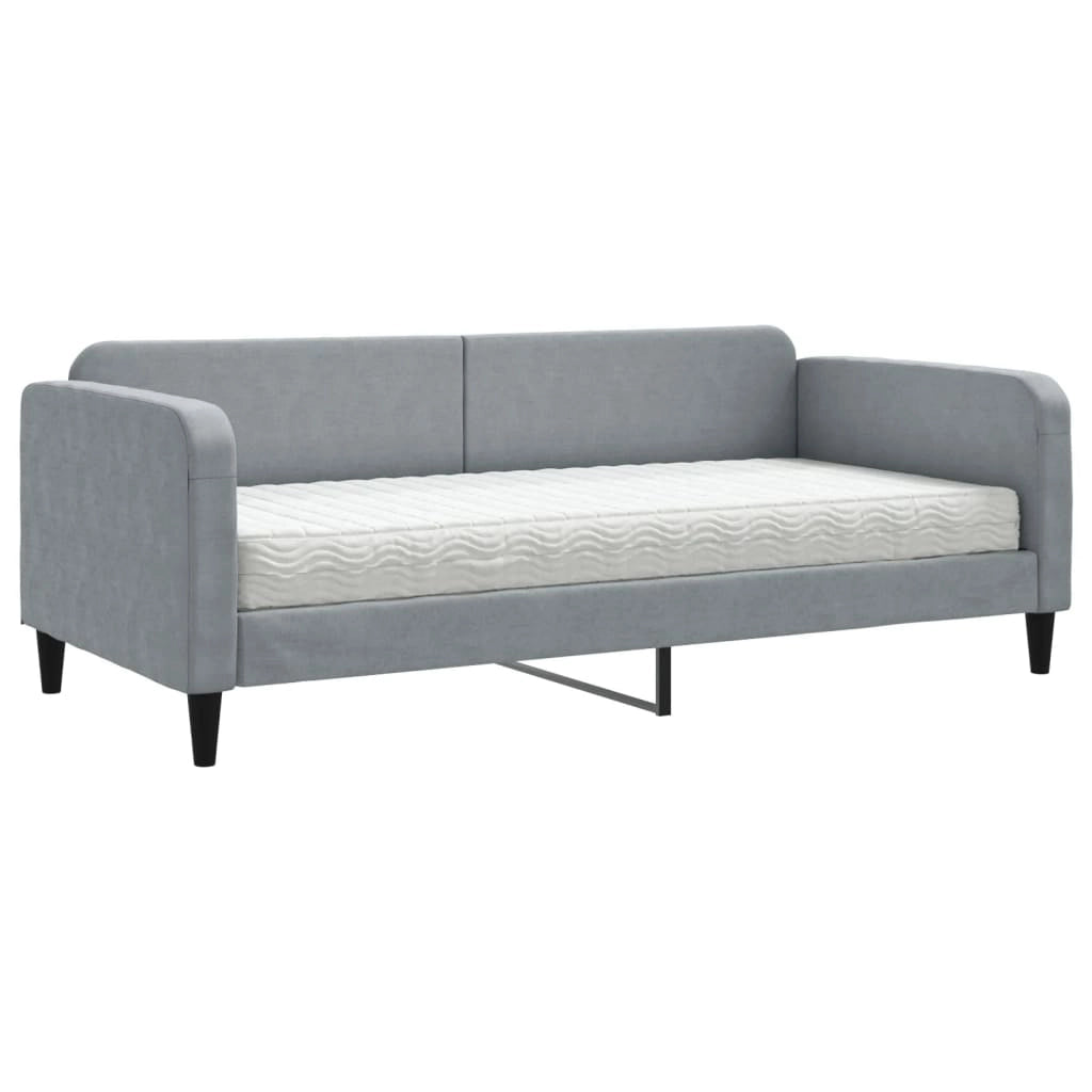 Divano Letto con Materasso Grigio Chiaro 90x200 cm in Tessutocod mxl 98449