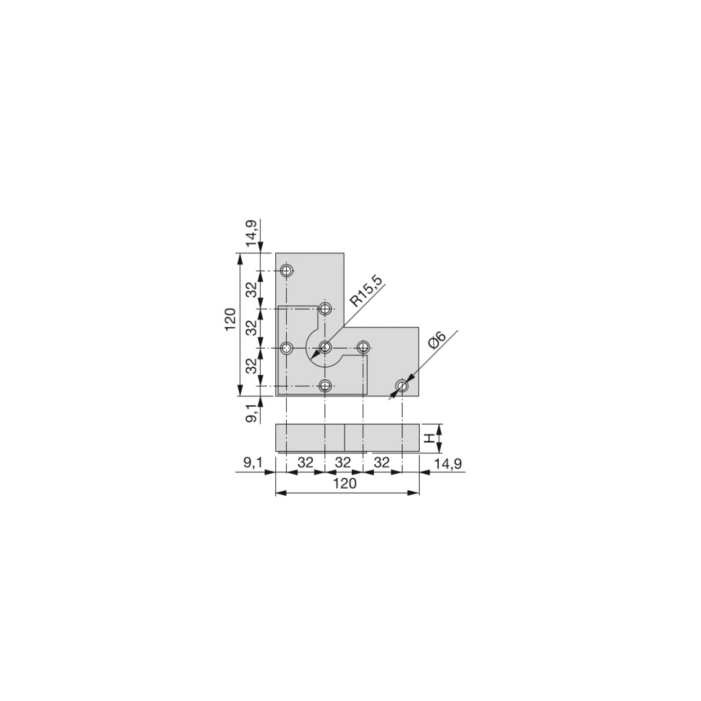 Emuca Piedino per mobile Alumix 8, altezza 24 mm, Verniciato alluminio, Tecnoplastica, 20 u.