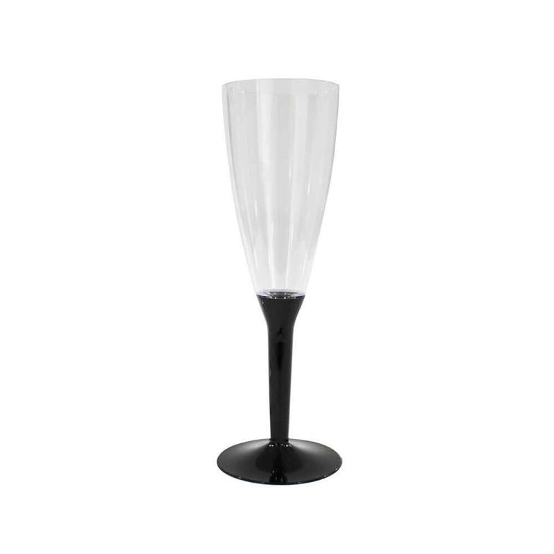 FLUTE CON BASE NERA IN CONFEZIONE DA 60 PEZZI REALIZZATI IN PLASTICA