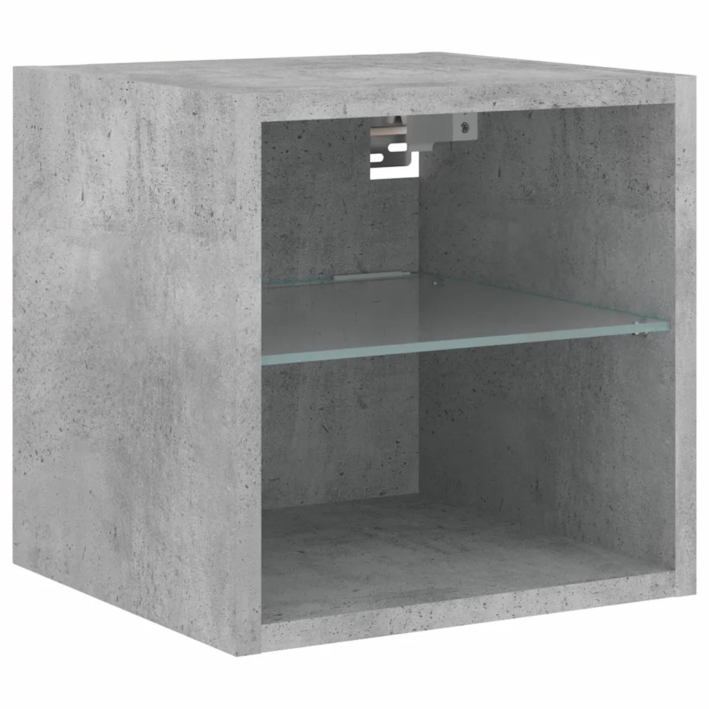 Mobili TV a Muro con LED 6pz Grigio Cemento Legno Multistrato 3216618