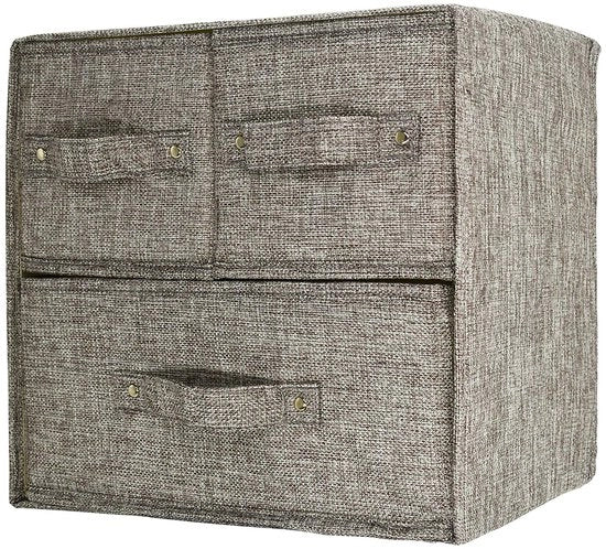 Cassa di stoccaggio per tessuti con coperchio, inserti di carico pieghevoli, organizzatore, cassettiera per abbigliamento, inserti di carico, scatole per il lavello, capi d'abbigliamento (grigio, medio)