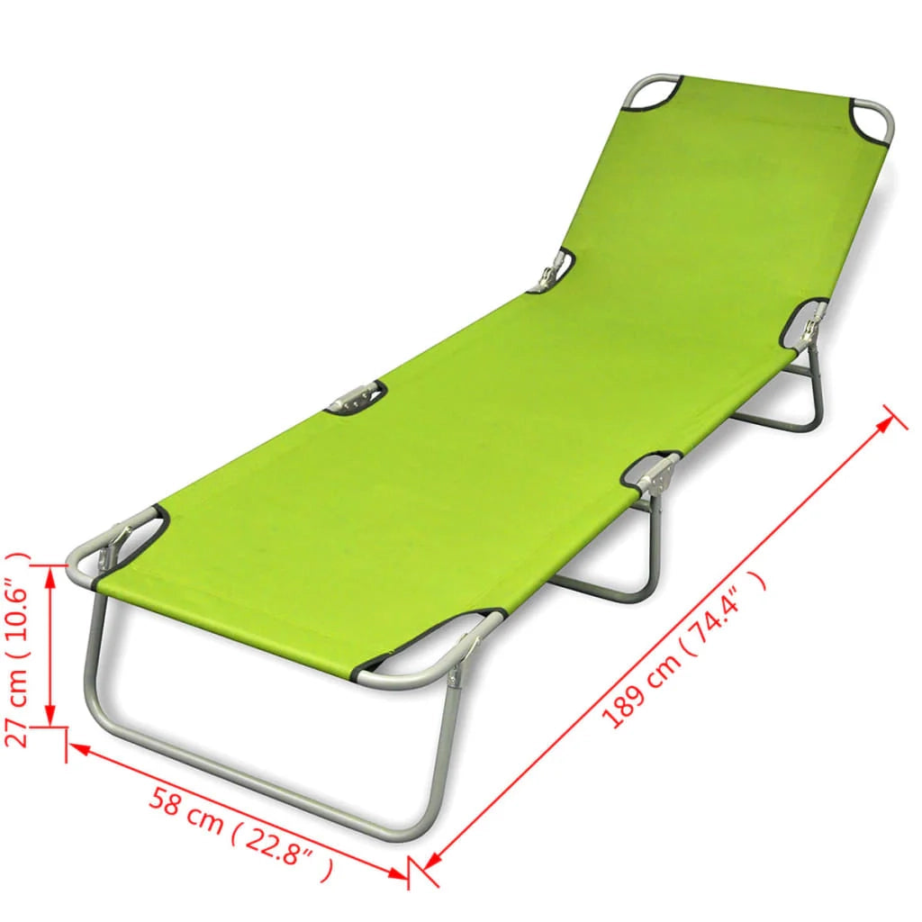 Lettino prendisole sedia a sdraio lettino prendisole letto da giardino mobili da giardino mobili da esterno pieghevoli acciaio verniciato a polvere verde mela 02_0012799