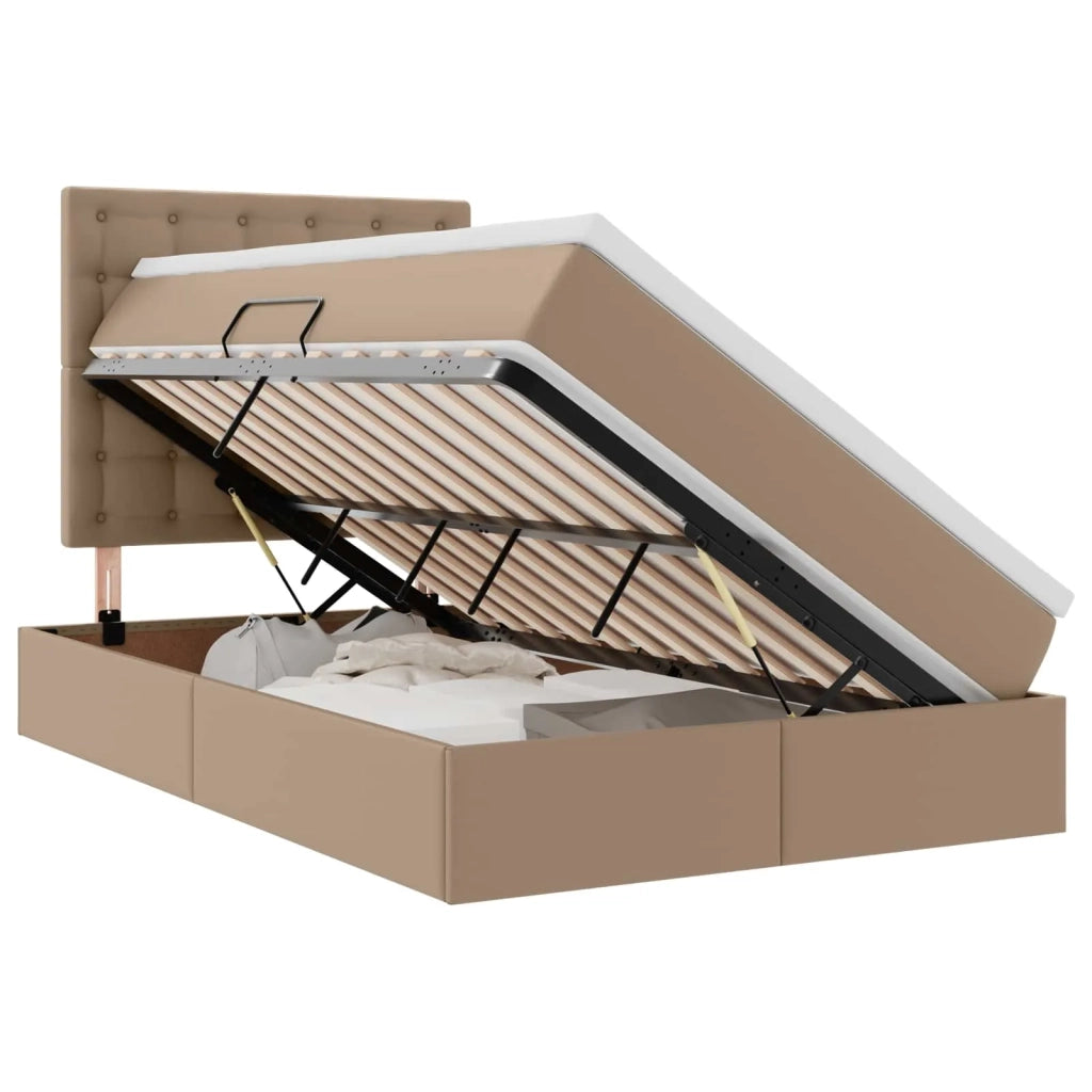 Letto con contenitore e LED con led Cappuccino 120 x 200 cm 3372300