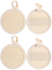 Panno di Loofa - 4 Pezzi - Spongia Esfoliante - Loofa Naturale - Pulizia Profonda - Bambacotto di Cotone - Per una Pelle Sana - Panno di Esfoliazione