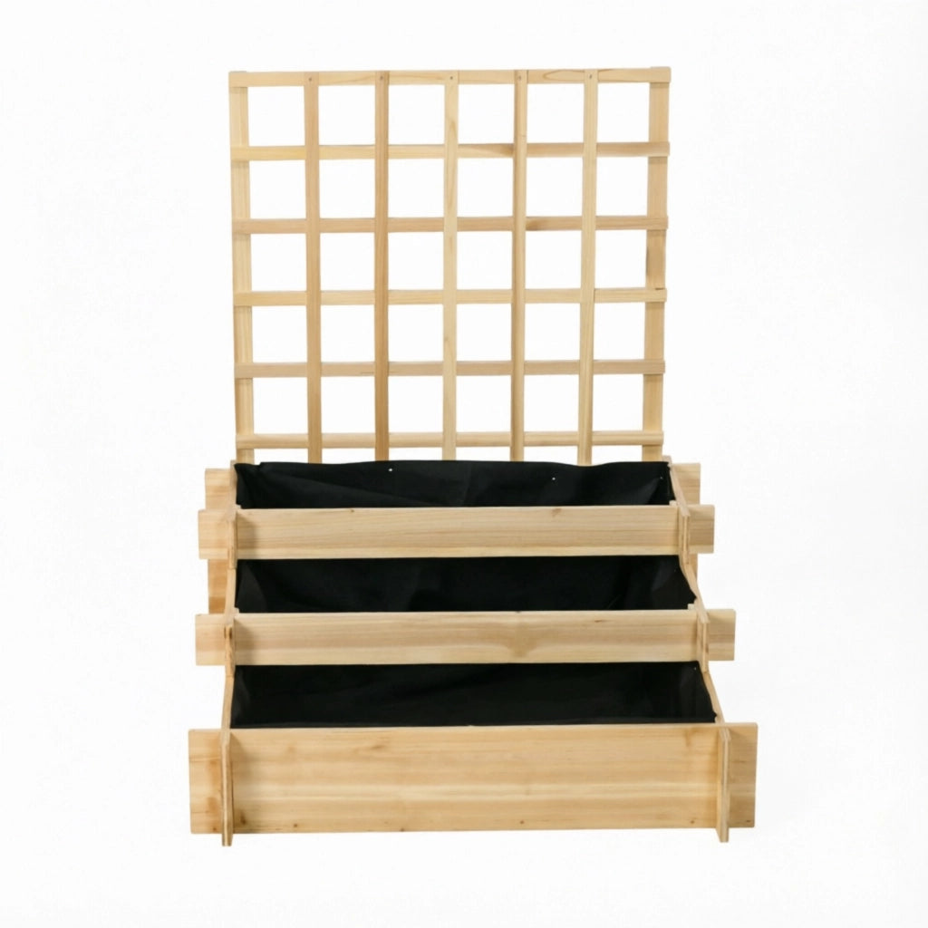 FIORIERA RIALZATA CON GRIGLIA 95 x 95 x 110 cm LEGNO NATURALE