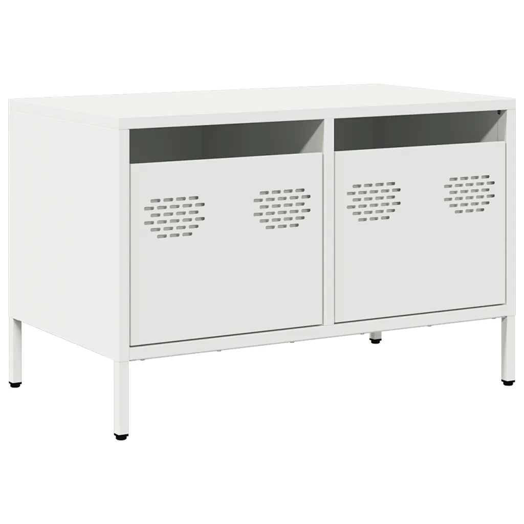 Mobile TV Bianco 68x39x43,5 cm in Acciaio Laminato a Freddo 851237