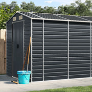 Capanno da Giardino Antracite 191x555x198cm in Acciaio Zincato 3188258
