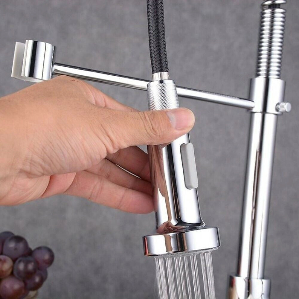 Trade Shop - Miscelatore Rubinetto Lavello Cucina Getto Lavabo Design Doccetta A Molla 59591 -