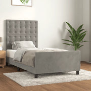 Giroletto senza Materasso Grigio Chiaro 80x200 cm Velluto 3125965