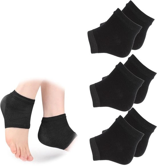 Calze per piedi - Gel idratante - Aperti - Cotone/Silicone - 3 paia - Duraturo e lavabile