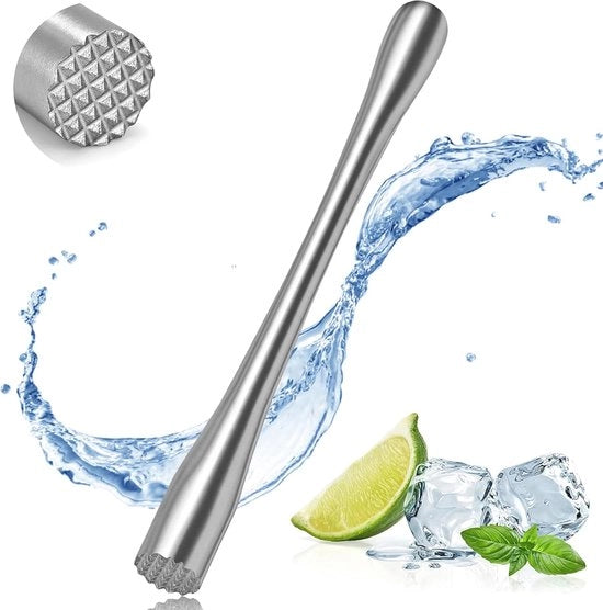 Stamper Professionale per Cocktail - Acciaio Inossidabile, 28,5 cm - Per Mescolare Ingredienti, Gelato e Spezie