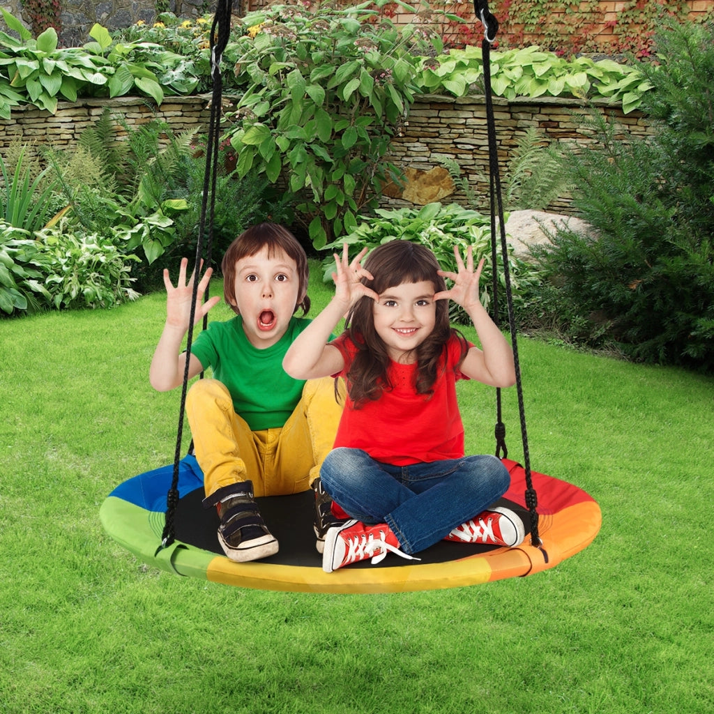 Altalena a nido per bambini in tessuto da giardino, Nido Altalena da appendere 100CM 150KG Colorato