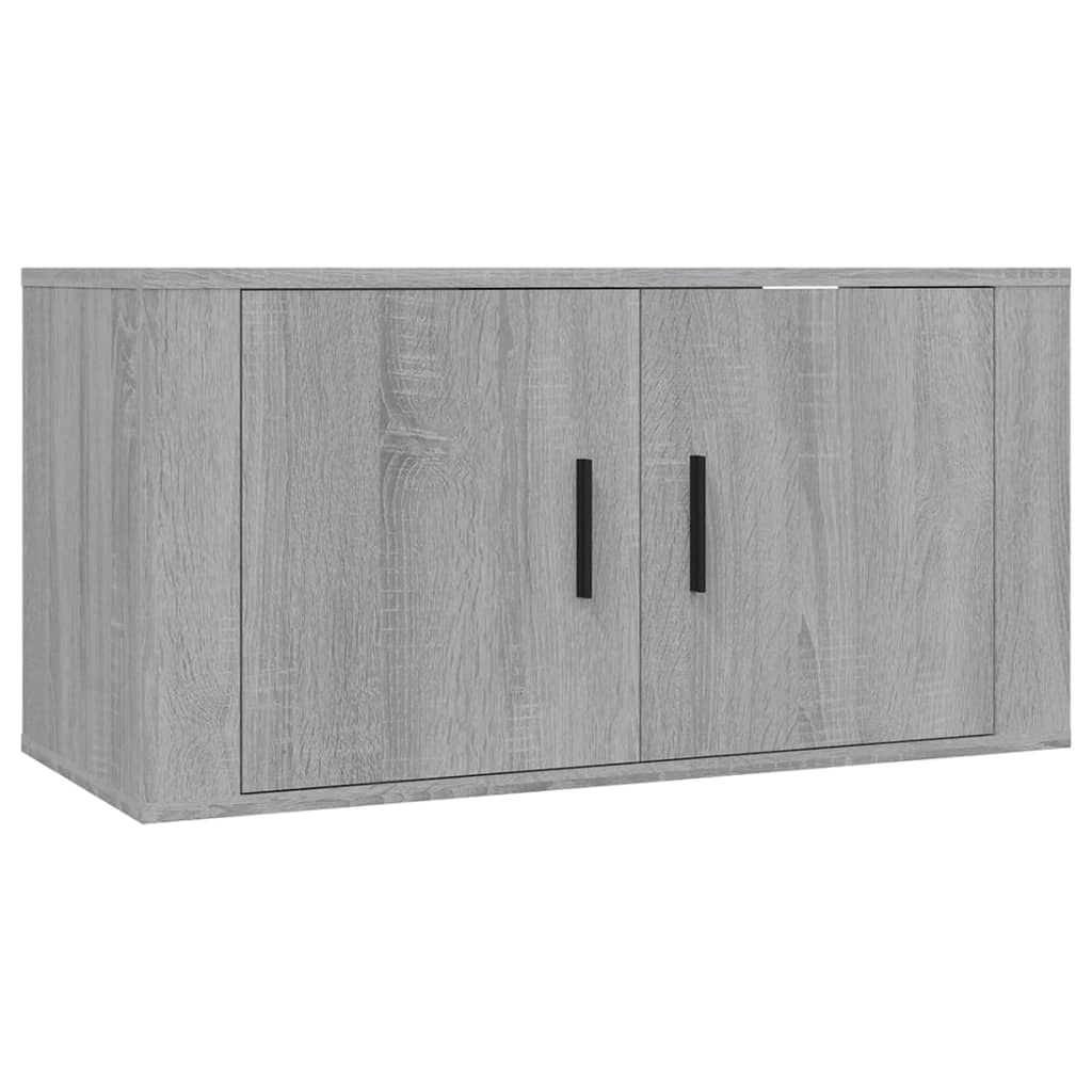Mobile TV multimediale da parete mensola TV credenza TV per sala da pranzo soggiorno camera da letto 2 pezzi Sonoma 80 x 34,5 x 40 cm grigio 02_0029018