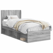 Letto singolo | Letto per adulti | Struttura del letto con stoccaggio e testata 3 pcs