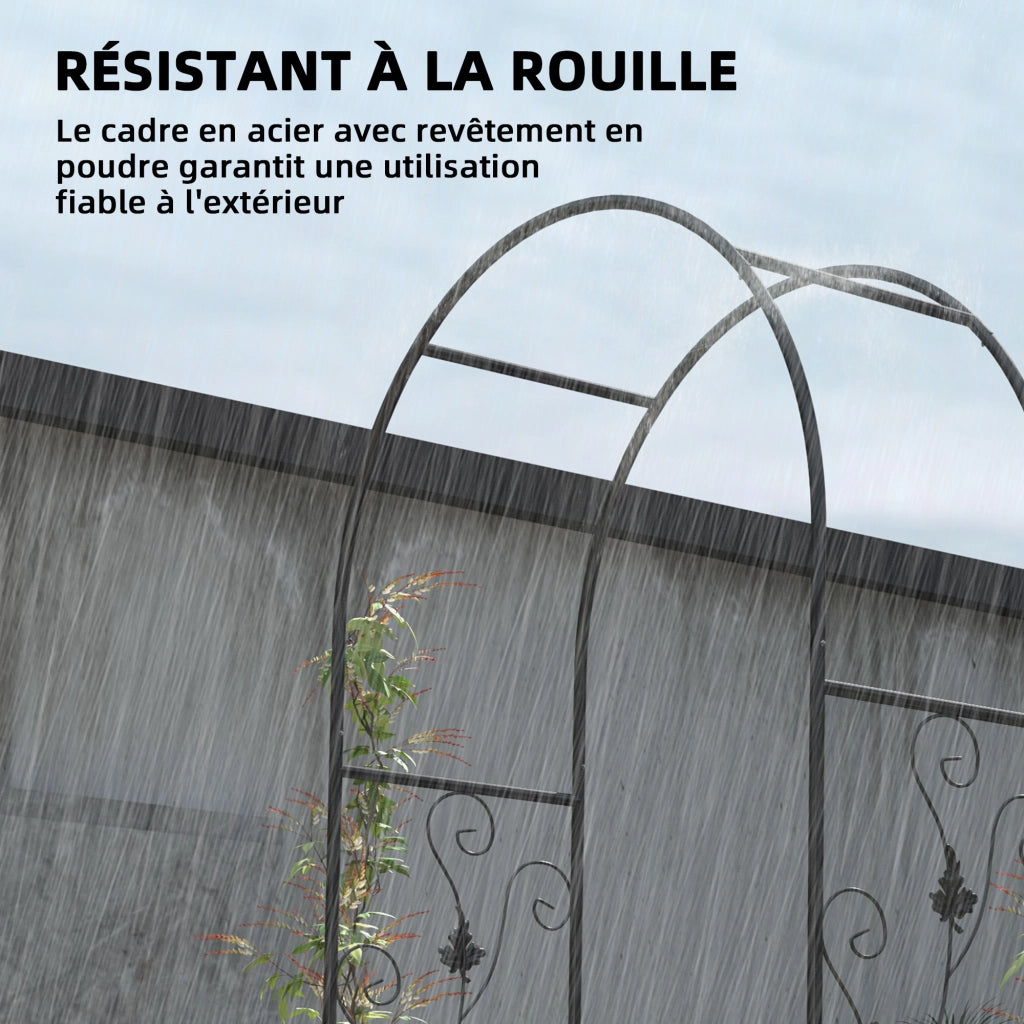 Arco per Rose in Acciaio ¨C zephmum ¨C Nero 107x45x217 cm