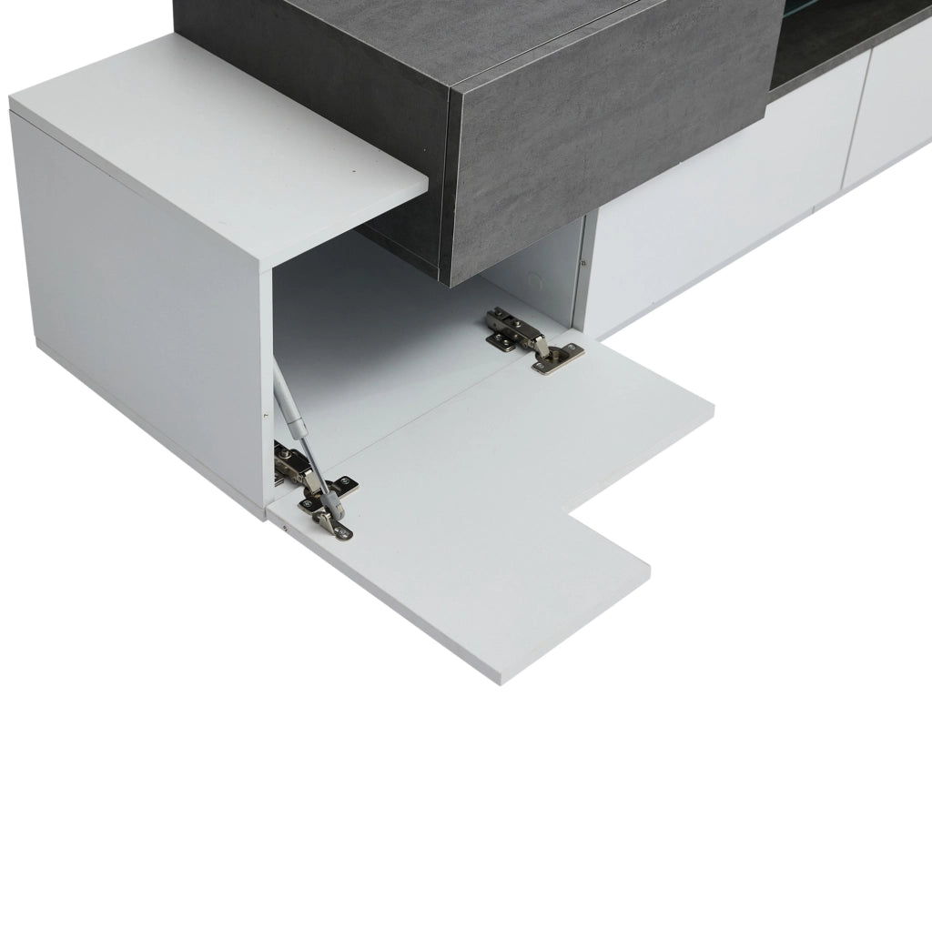 Mobile TV moderno con ripiani in vetro e illuminazione LED
