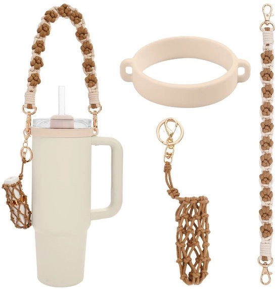 Accessori per bicchieri, adatto per contenitori, cinghia per contenitore, tappo in silicone, contenitore per matite, si adatta a molti contenitori d'acqua da 16-40 oz, adatto per Stanley Cup.