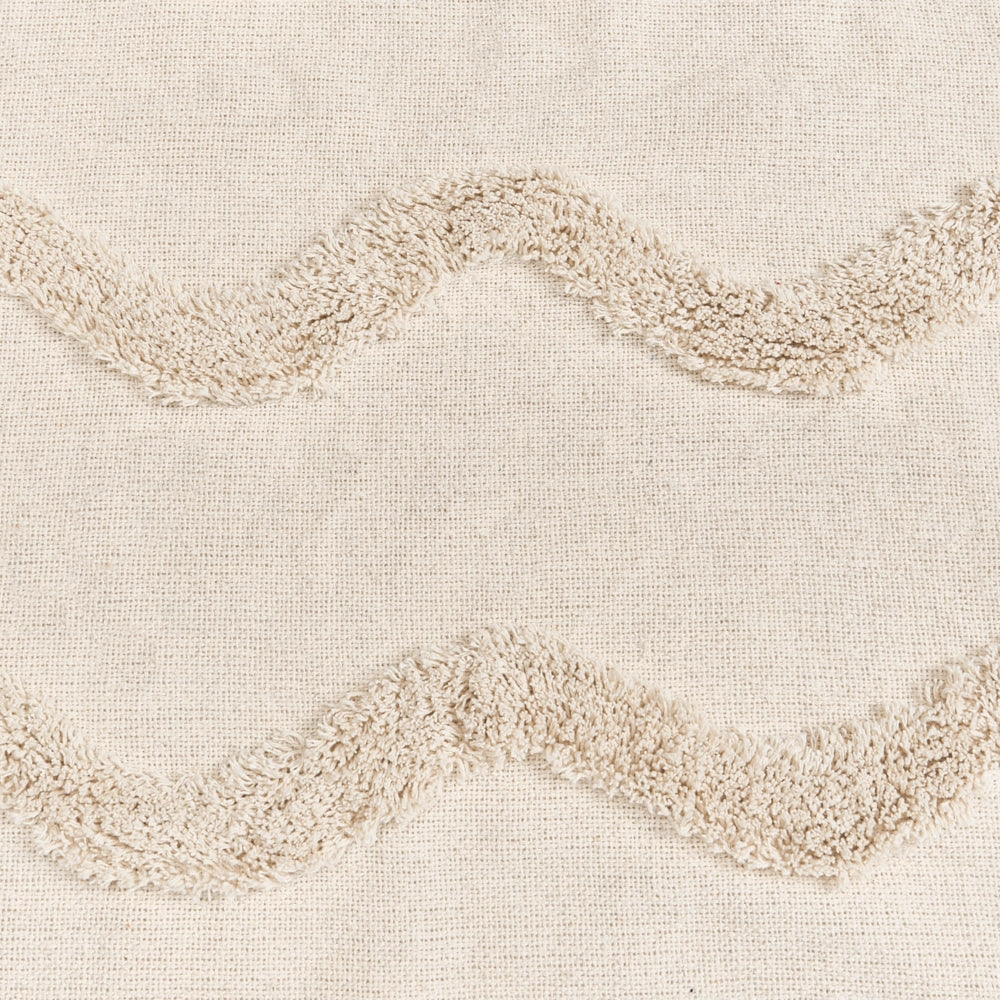 Coperta in cotone beige con frange e motivo geometrico 150 x 200 cm stile boho soggiorno camera da letto accessorio divano