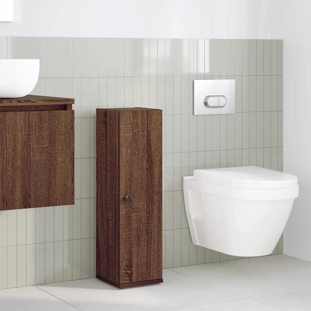 Mobile da Bagno con Portarotolo Rovere Marrone 20,5x22x72 cm 858521