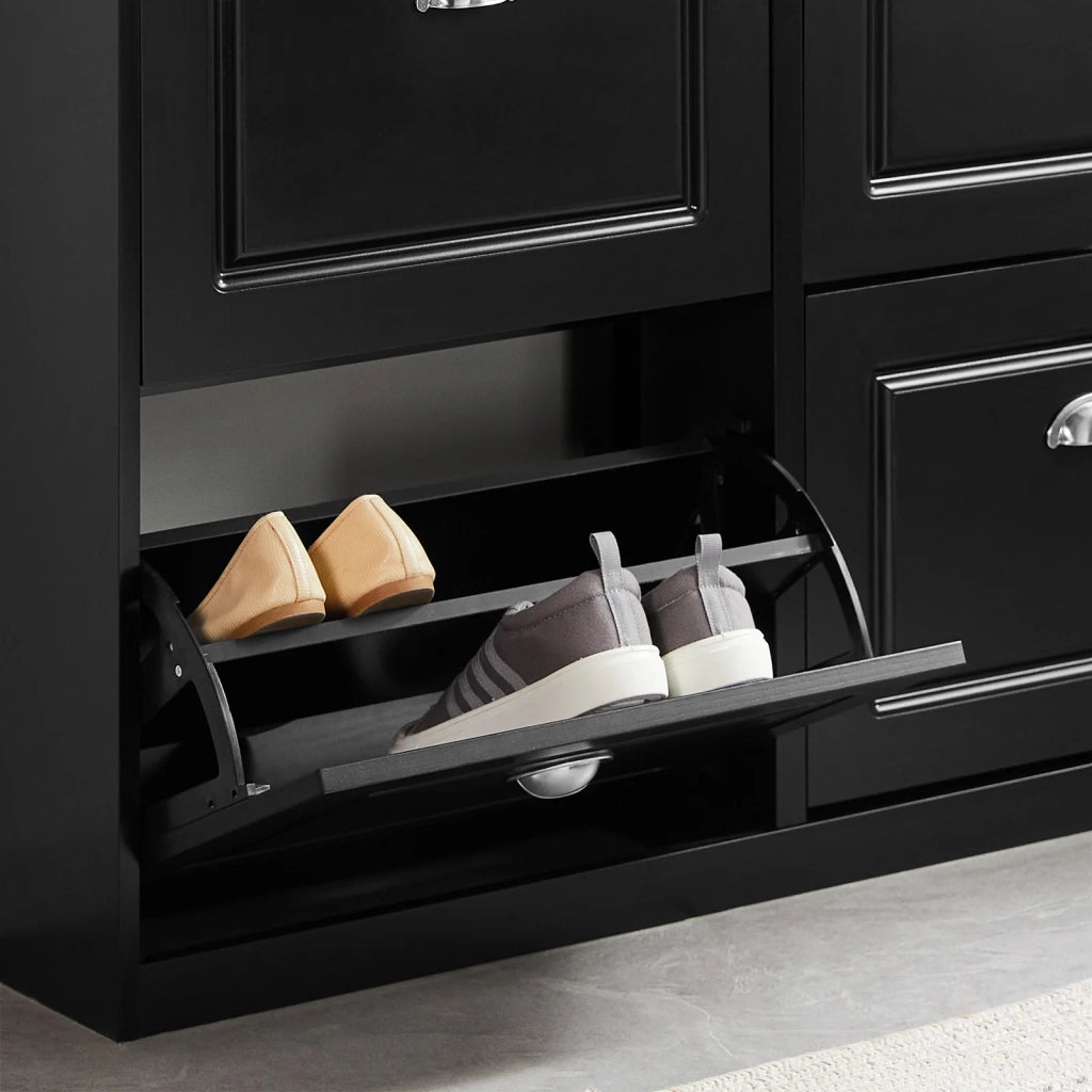 Scarpiera salvaspazio Slim Mobili per Scarpe Serie Scarpiere 105x24x83cm Nero FSR79-SCH