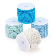 Tessuto a Macramé 3mm - 4 Rulli - 5m/Rol - Corda Tessuta - Poliestere - Leggero e Comodo - Corda per Ricamo