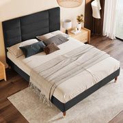 letto imbottito legno nero 140x200 cm