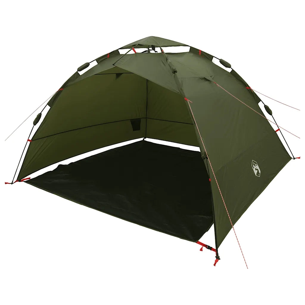 Tenda da Pesca 4 Persone Verde Oliva a Rilascio Rapido