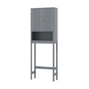 Mobiletto portaoggetti sopra il WC 60 x 23 x 168 cm spazio di archiviazione ottimizzato decorativo stile moderno MDF grigio 20_0018711