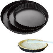 Set di forme per torte e quiches - Antiaanbaklaag - Nero - Forme per torte e quiches - Ideale per torte e quiches - Set di 3 misure