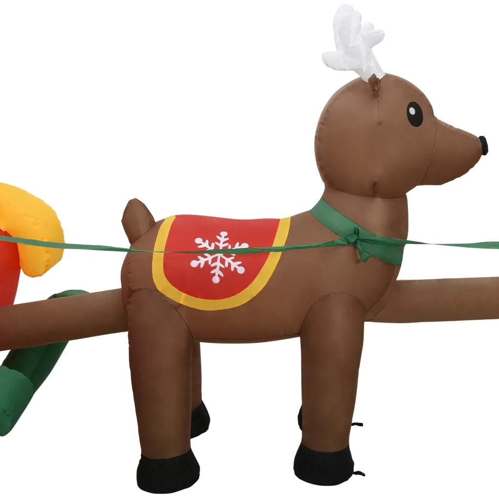 Decorazione Babbo Natale Gonfiabile con Renne LED 490 cm 288849