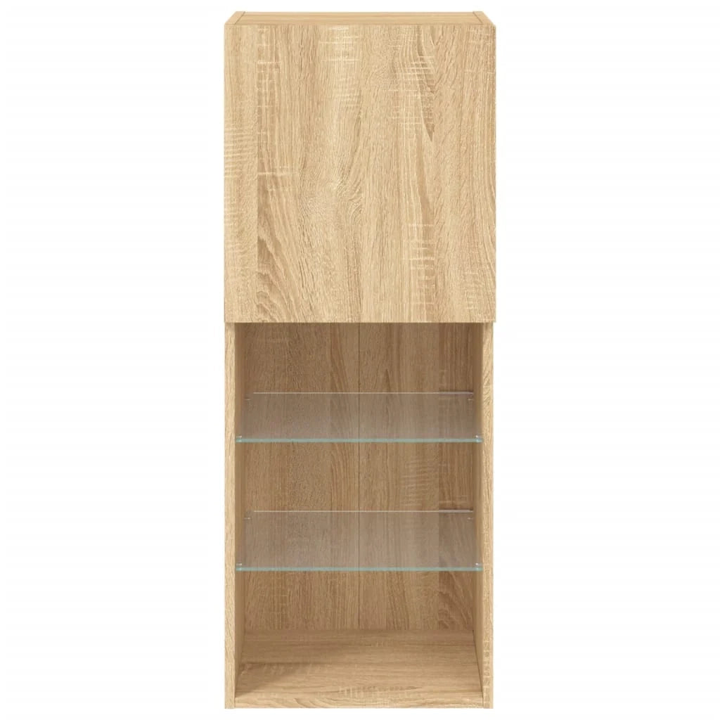 Mobile TV multimediale mensola TV credenza mobile TV sala da pranzo soggiorno camera da letto con luci LED rovere Sonoma 40,5 x 30 x 102 cm marrone 02_0026783