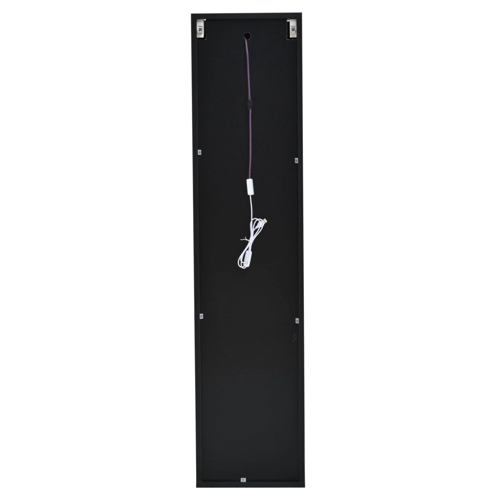 Parete attrezzata 3 pezzi con illuminazione LED RGB in truciolare nera