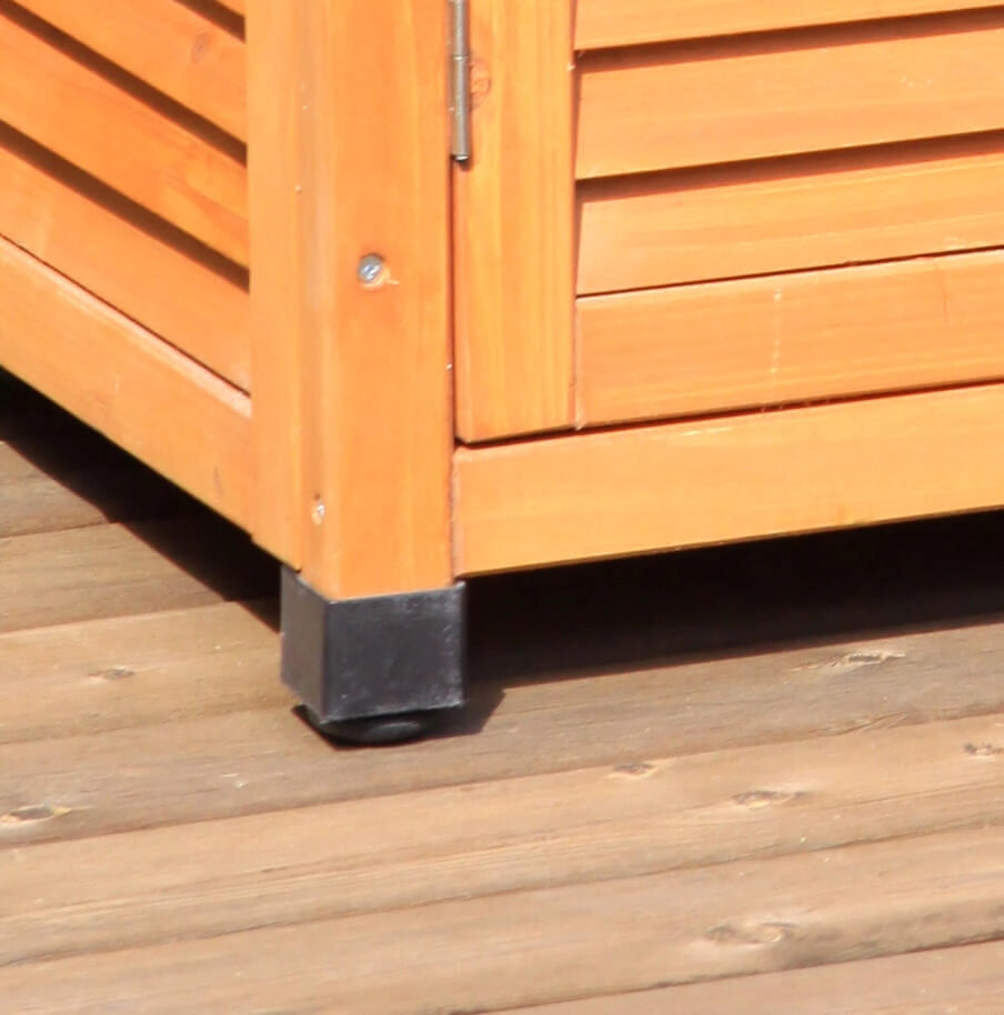 Armadio Porta Attrezzi da Giardino 1 Ripiano 2 Ante 69x43x96 cm in Legno Taini