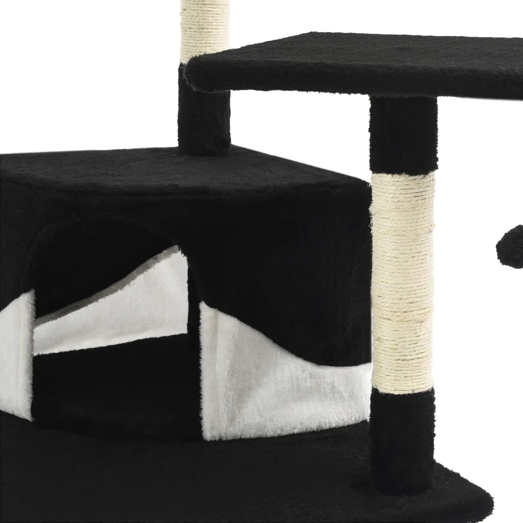 Albero per Gatti e Tiragraffi in Sisal 203 cm Nero e Bianco CFW6331878