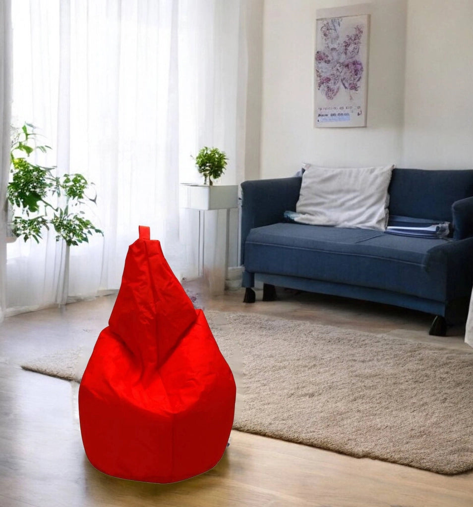 Poltrona a sacco a tinta unita, colore rosso, Misure 80 x 120 x 80 cm