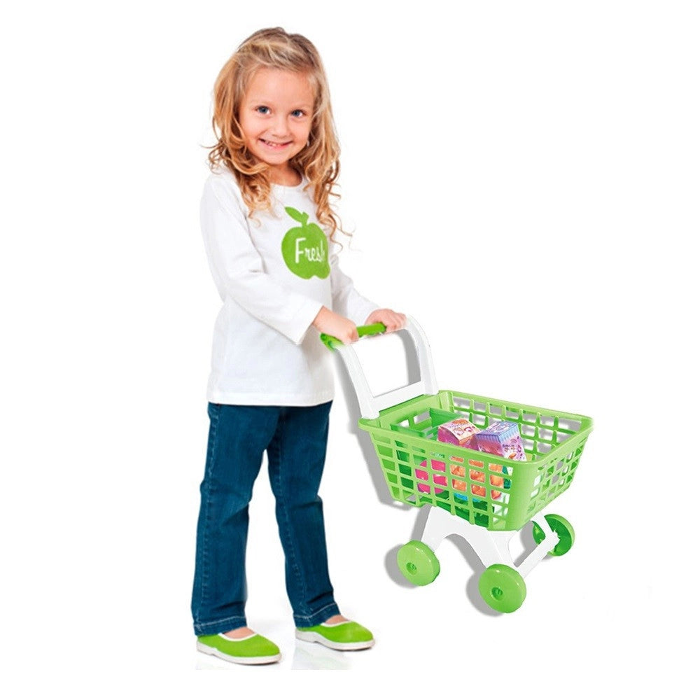 Trade Shop - Carrello Spesa Giocattolo Per Bambini Gioco Supermarket Con Set Accessori -