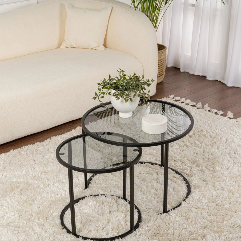 Vetusto, Tavolino da Salotto Modulabile, 42x42x39h cm Nero
