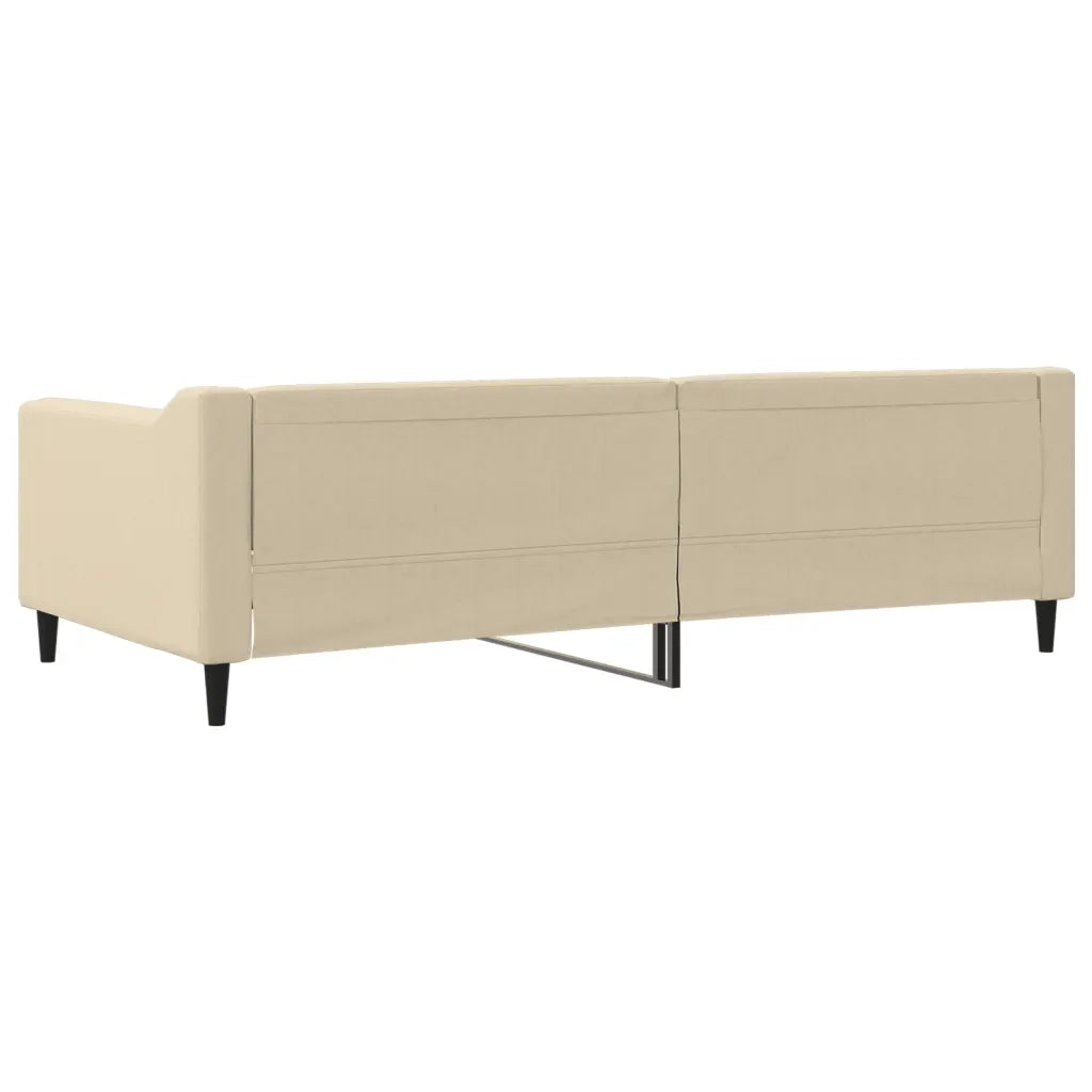 Letto da Giorno Crema 100x200 cm in Tessuto
