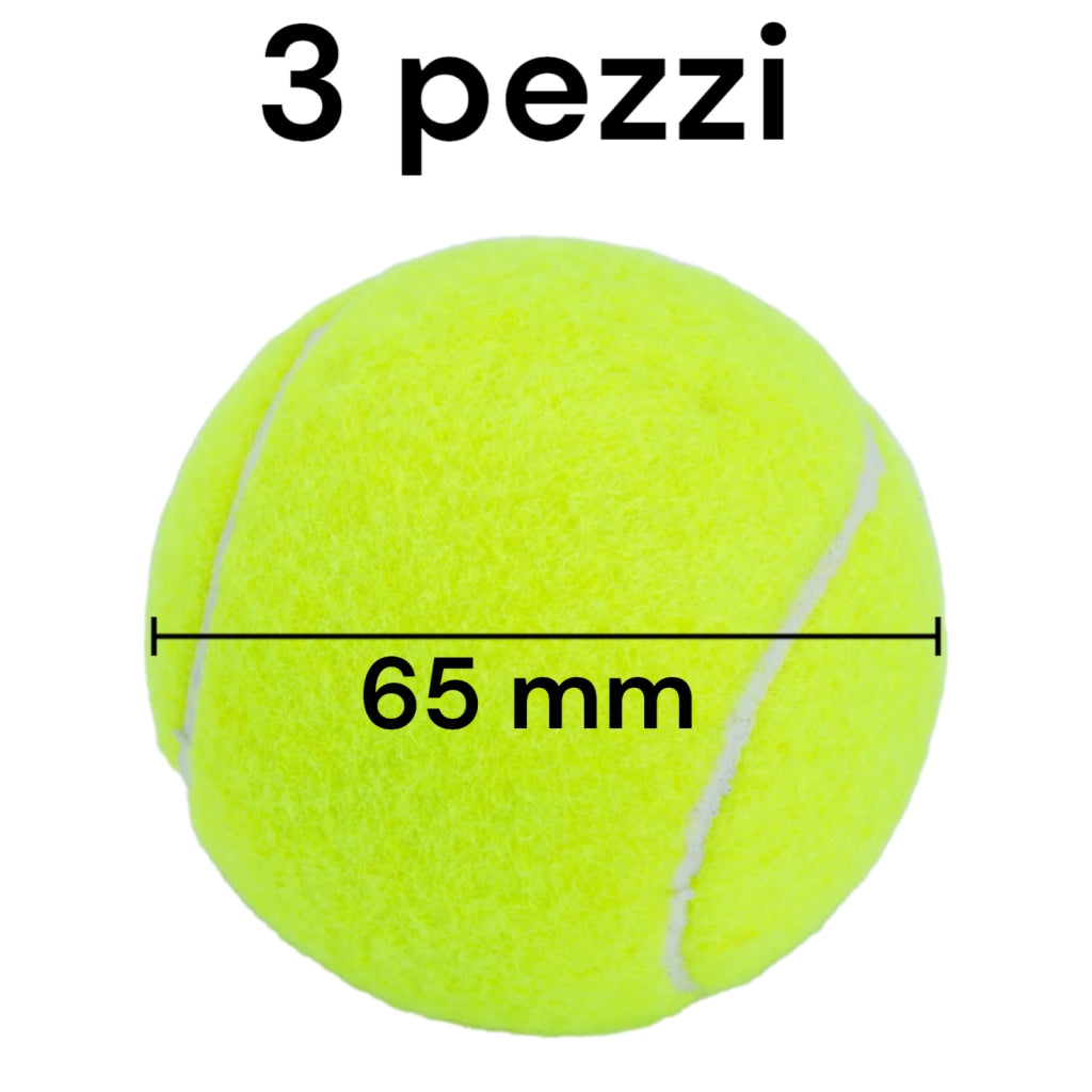Set 3 palle da tennis gialle padel gioco per animali allenamento racchetta 06488