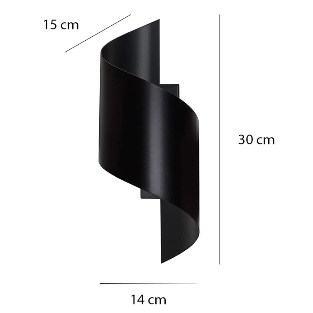 Lampada a parete Spiner in acciaio nero opaco