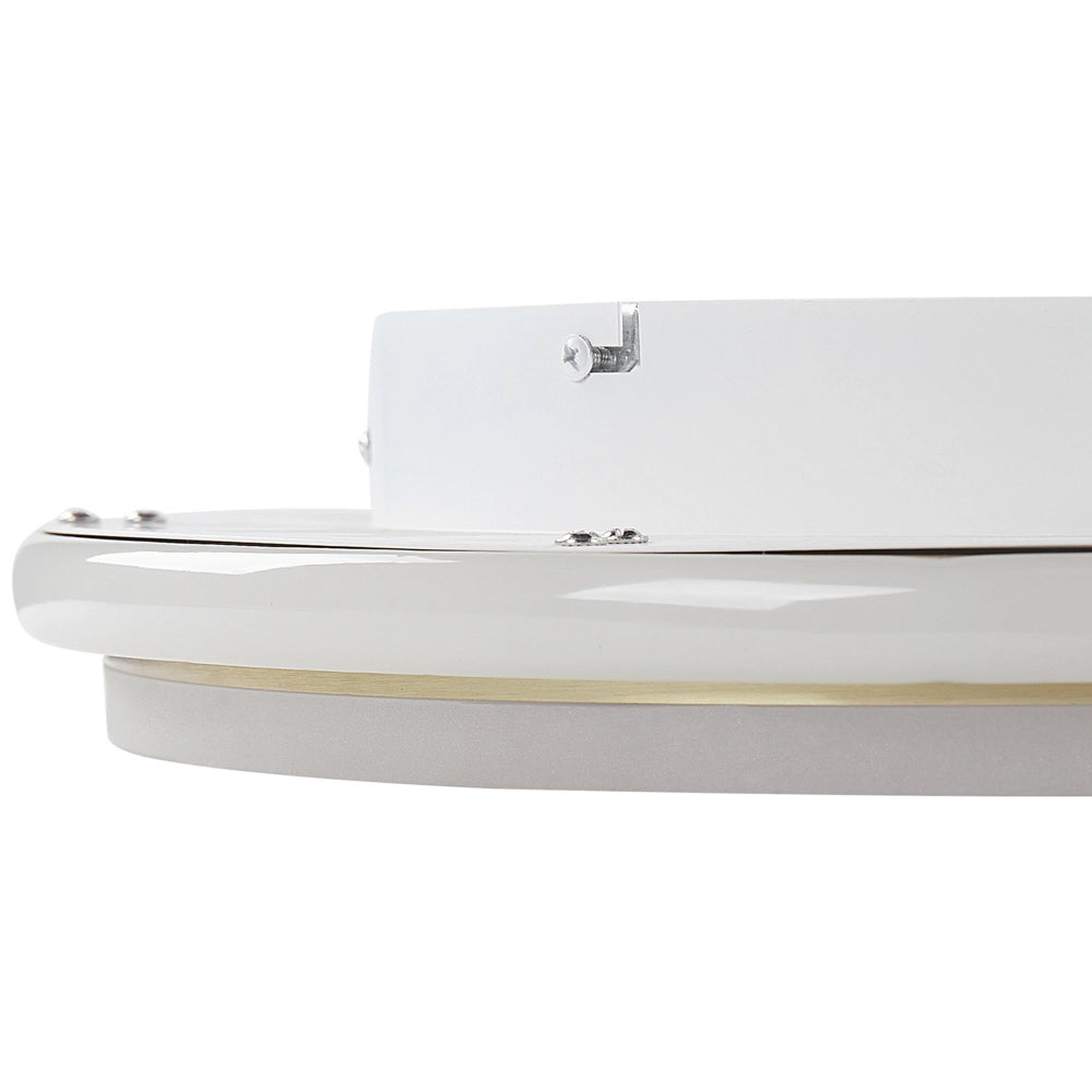 Lampada da soffitto a LED in metallo dorato 64 cm Paralume ad anello in acrilico opale LED Luce bianca calda Illuminazione a filo
