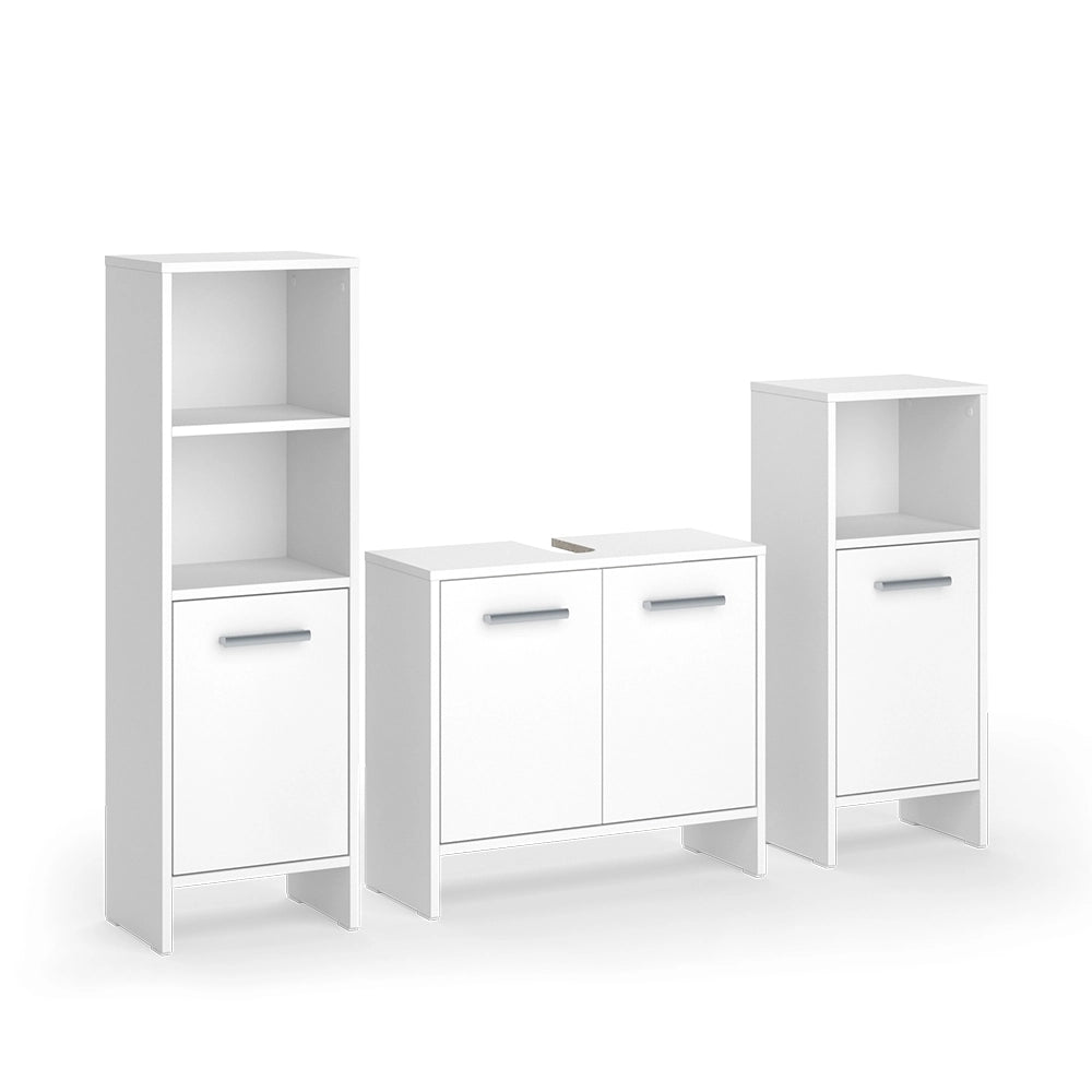 Vicco Set di mobili da bagno Bianco 3 pezzi