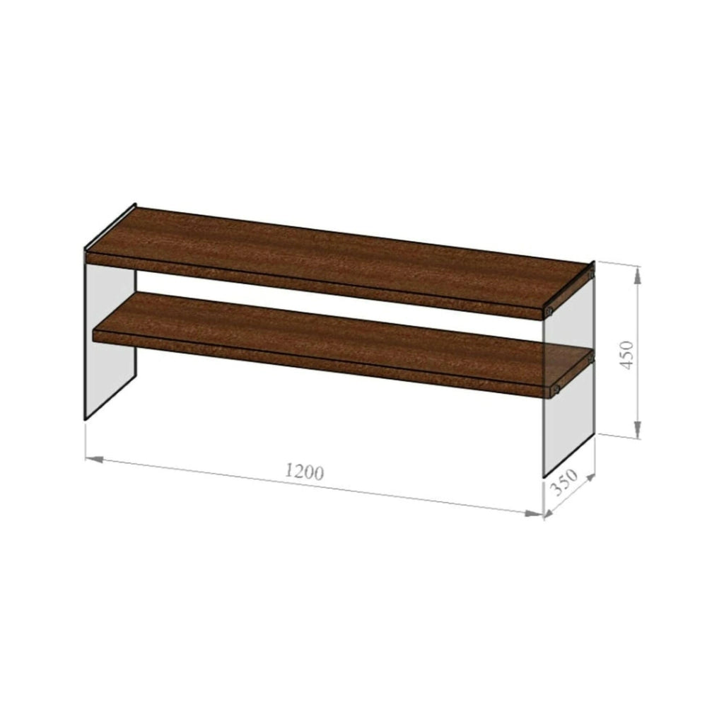 Mobile porta TV Italia, Credenza da soggiorno, Armadio basso per TV, Base parete attrezzata, 120x35h45 cm, Noce