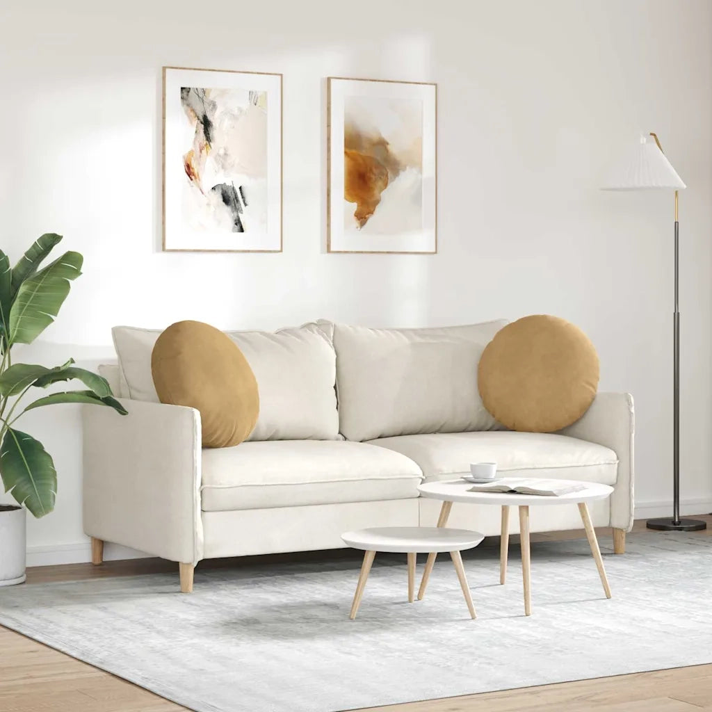 Cuscini per Seduta 2 pcs Marrone Ø50 x 19 cm Velluto 42014182