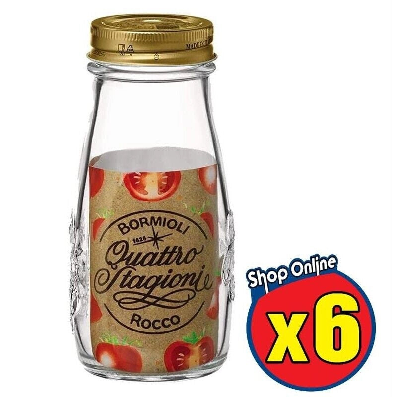 6 BOTTIGLIE BORMIOLI QUATTRO STAGIONI DA 400 ML CON TAPPI 56 MM