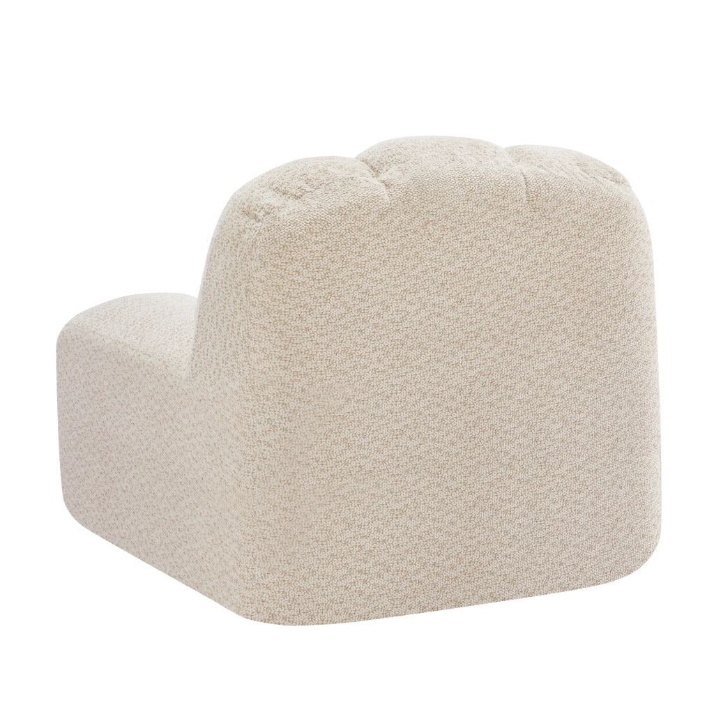 Divano senza telaio con design modulare in pile granulato beige e bianco
